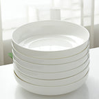 Household Pure White Simple Bone China Tableware Plate