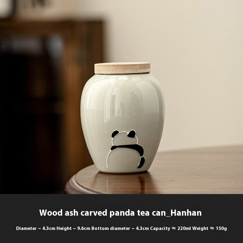 Pot en céramique panda rétro chinois