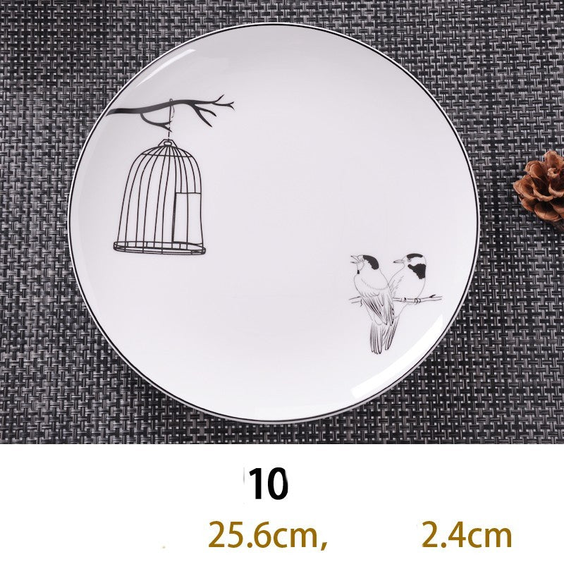 Bone China Dish Deep Plate Shallow Creative European Style