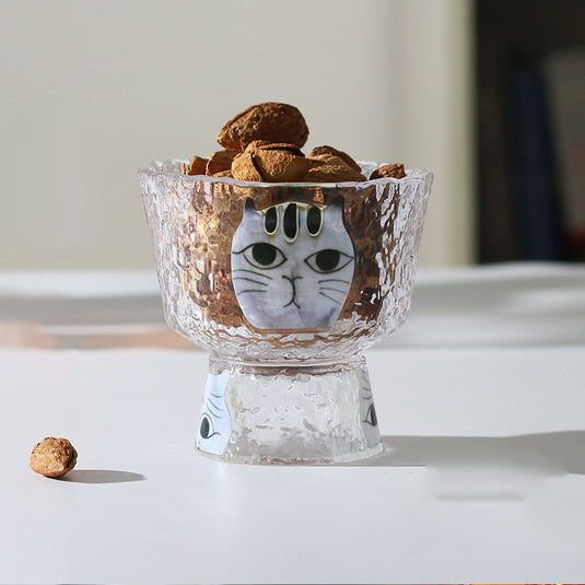 Cat Japanese Fashion Crystal Glass High Foot Cup
