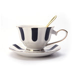 Erica Bayeux Black And White Polka Dot Retro Bone China Phnom Penh European Coffee Cup Afternoon Tea Tea Set