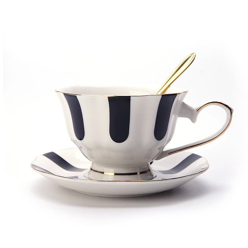 Erica Bayeux Black And White Polka Dot Retro Bone China Phnom Penh European Coffee Cup Afternoon Tea Tea Set