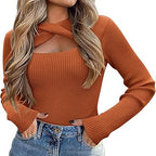 Irregular Hollow Twisted Pullover Sweater
