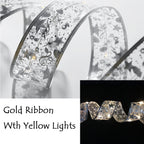 6LED Lights Gilding Double Ribbons Gilding Double Ribbons Christmas Tree Double Ribbons