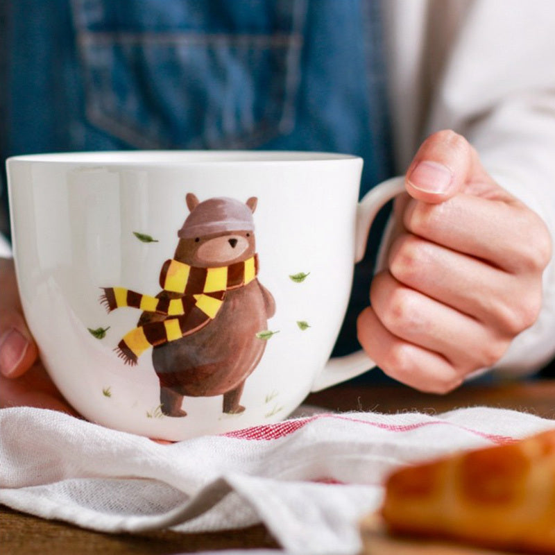 Bone China Mug Ice Cream Cup Large Noodle Cup Water Cup