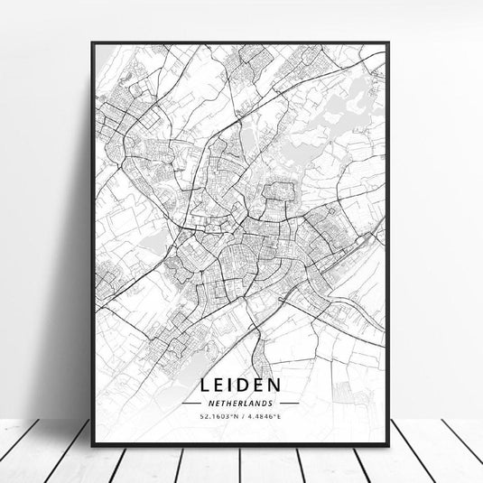 Pays-Bas Hagiere Leeuwarden Heerlen Allemagne Carte Affiche