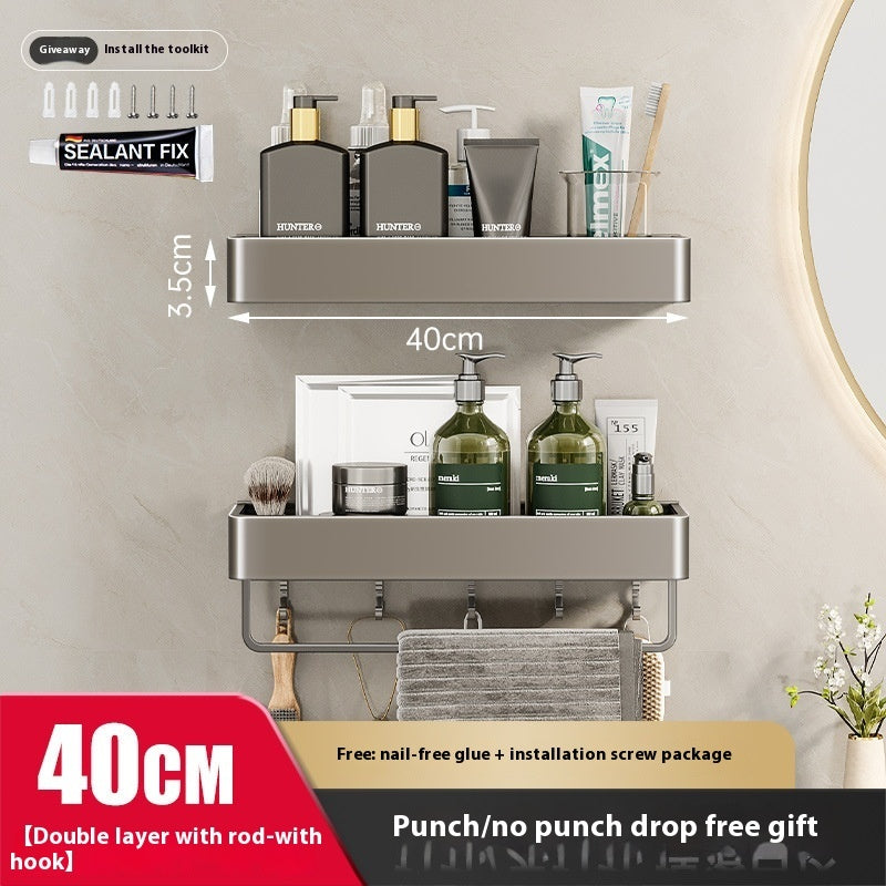 Punch-free Bathroom Storage Rack Bathroom Wall-mounted Storage Rack