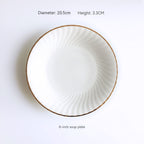 Golden Trim Bone China Western Cuisine Plate Household Dinner Plate Plate Dish Dishware Suit Combination Plate