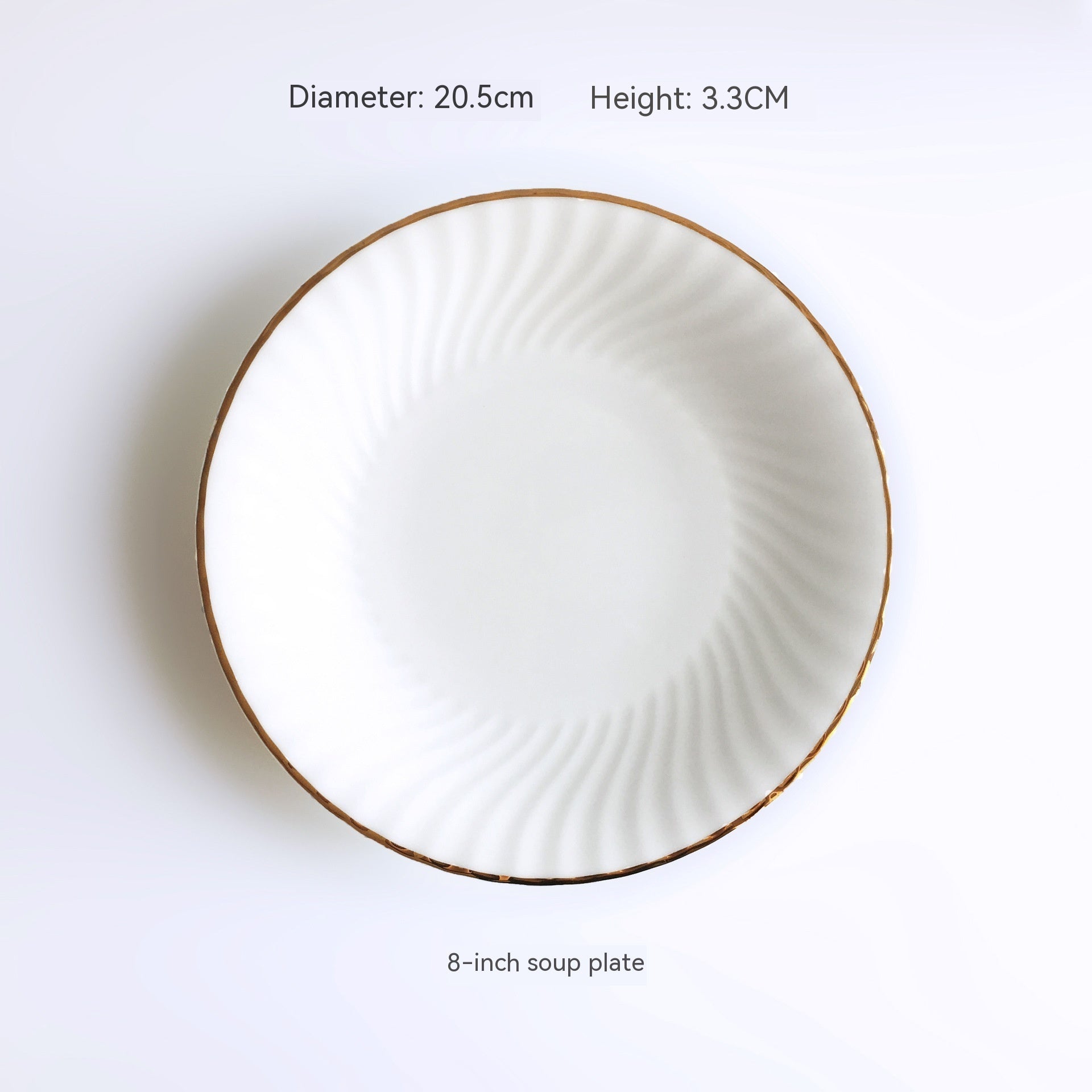 Golden Trim Bone China Western Cuisine Plate Household Dinner Plate Plate Dish Dishware Suit Combination Plate