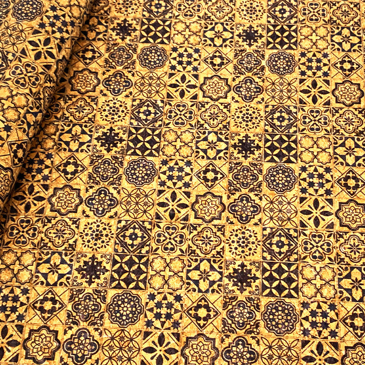 Natural Cork Leather Plaid Makeup Bag Hand Pulled Case Sofa Cork Fabric