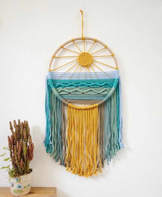 New Sunrise And Sunset Wall Hanging Cotton String Hand-woven Tapestry