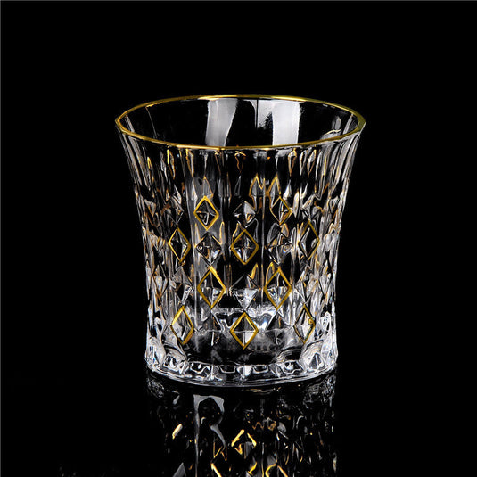 Whisky en verre de cristal de mode peint en or