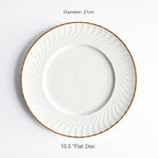 Golden Trim Bone China Western Cuisine Plate Household Dinner Plate Plate Dish Dishware Suit Combination Plate