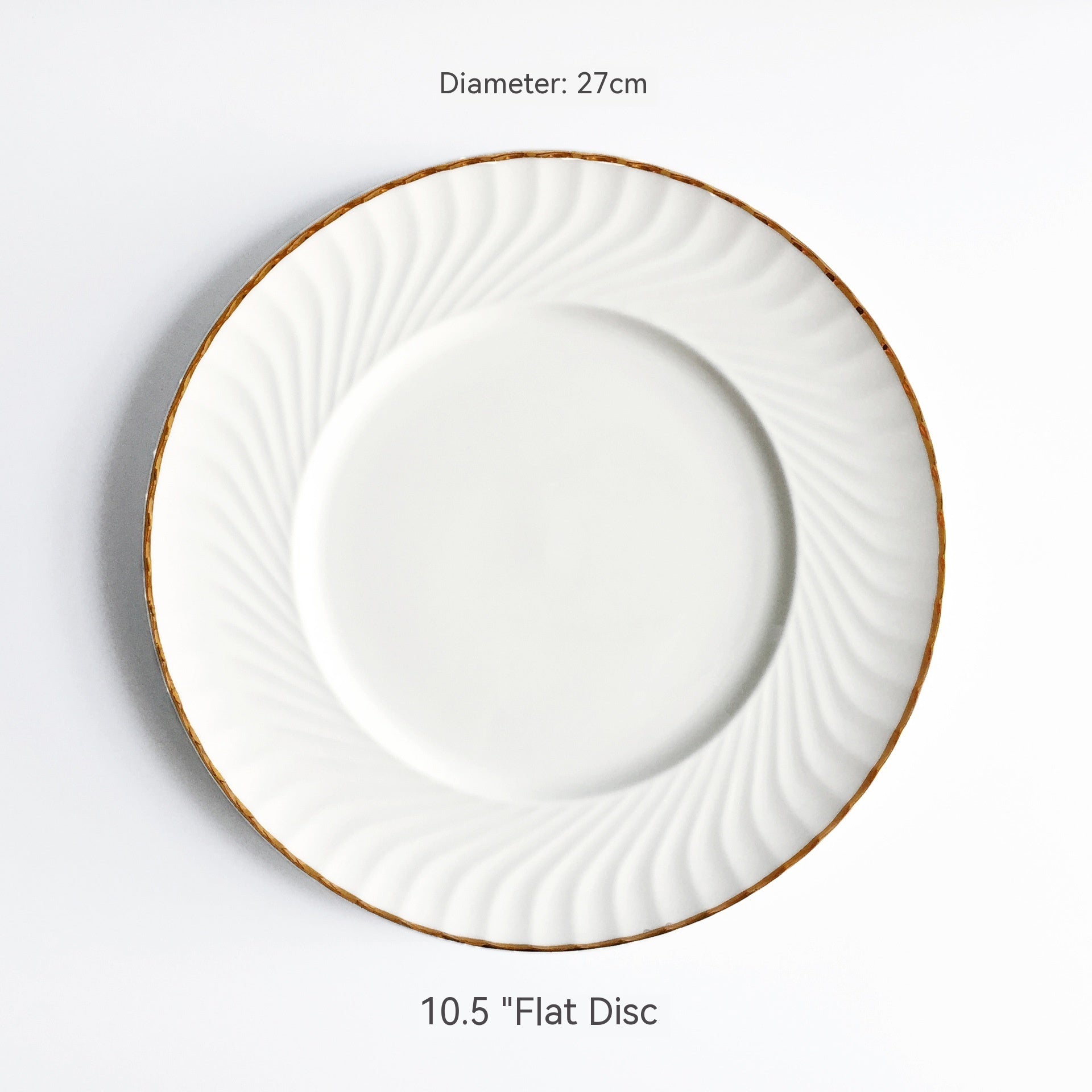 Golden Trim Bone China Western Cuisine Plate Household Dinner Plate Plate Dish Dishware Suit Combination Plate