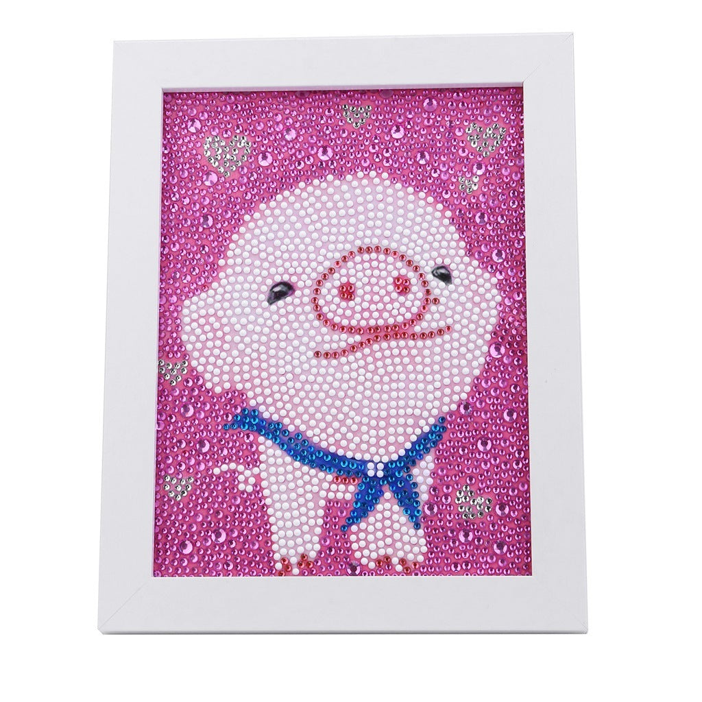 Full Diamond Children 5D  Pig Crystal Furniture Bedroom Decorative Painting