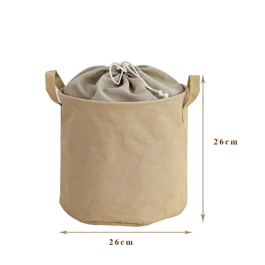 Cotton And Linen Foldable Storage Bucket Laundry Basket Dirty Clothes Storage Basket