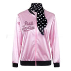 Fashionable Letter Printed Baseball Jacket With Scarf