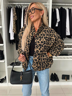 Veste Manteau Vintage Léopard Printemps Et Automne Pour Femmes