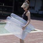 Water Transparent Recliner Foldable Inflatable Hammock With Sequins Float Recliner