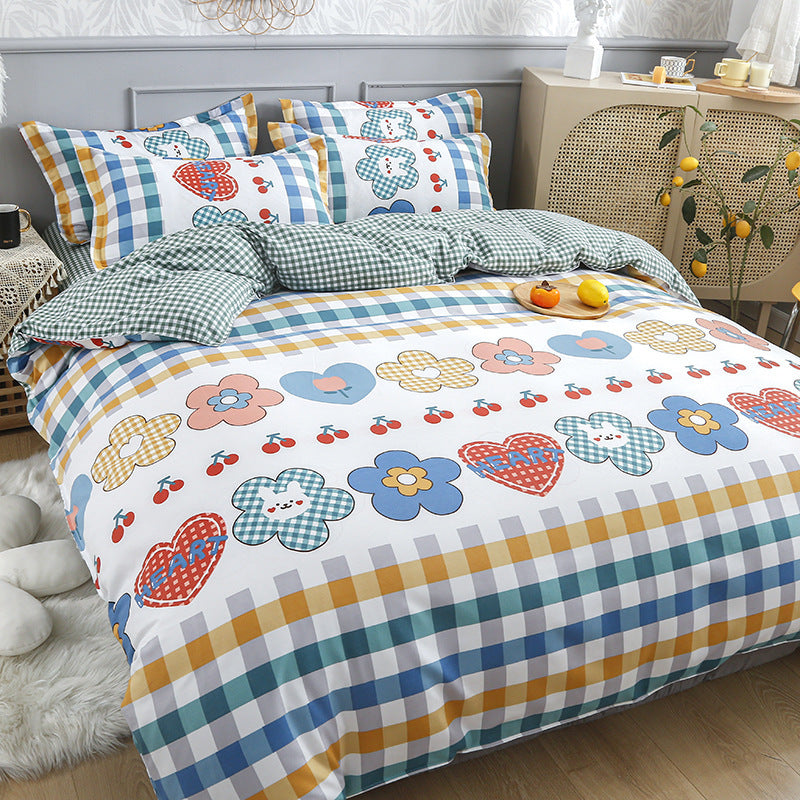 Simple Pure Cotton Brushed Four-piece Set