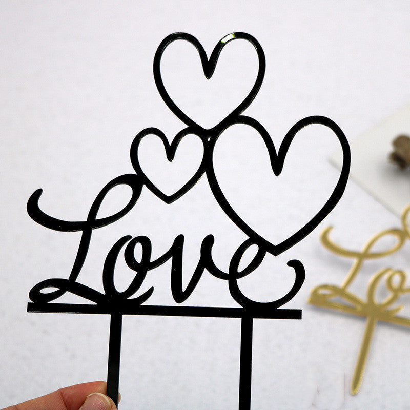 Insert en acrylique pour gâteau de fête de mariage LOVE