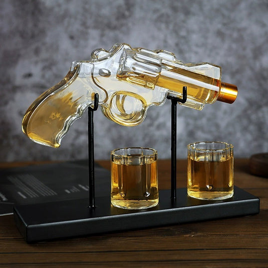 Bouteille de vin en verre en forme de pistolet, barboteur de vin