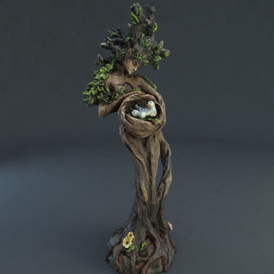 Statue d'arbre homme et oiseau, artisanat en résine, ornements décoratifs de Table, Sculpture de déesse de jardin et de forêt