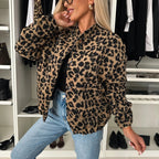 Veste Manteau Vintage Léopard Printemps Et Automne Pour Femmes