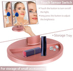 deweisn Dresser Mount Tri-Fold Lighted Vanity Mirror with 21 LED Lights, Touch Screen and 3X/2X/1X Magnification, Two Power Supply Modes Make Up Mirror,Travel Mirror - Grand Goldman