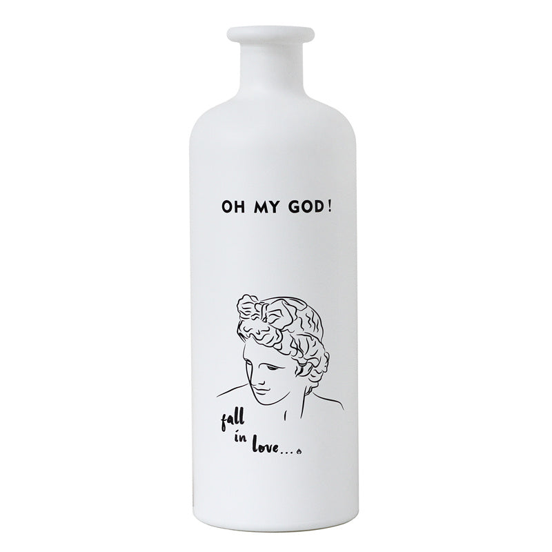 Vaso in vetro per bocca trasparente blu semplice vaso nordico inserito