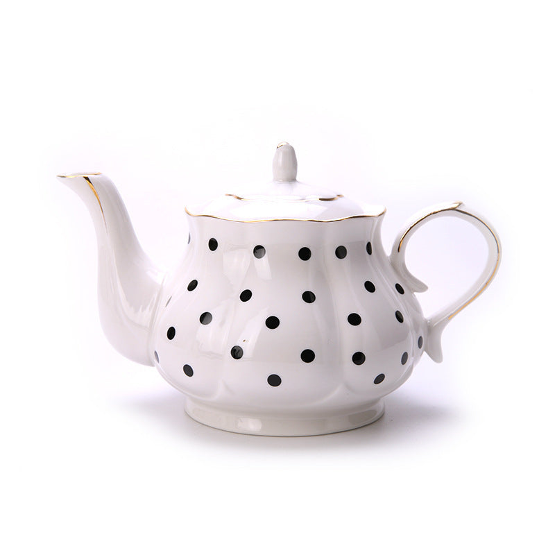 Erica Bayeux Black And White Polka Dot Retro Bone China Phnom Penh European Coffee Cup Afternoon Tea Tea Set