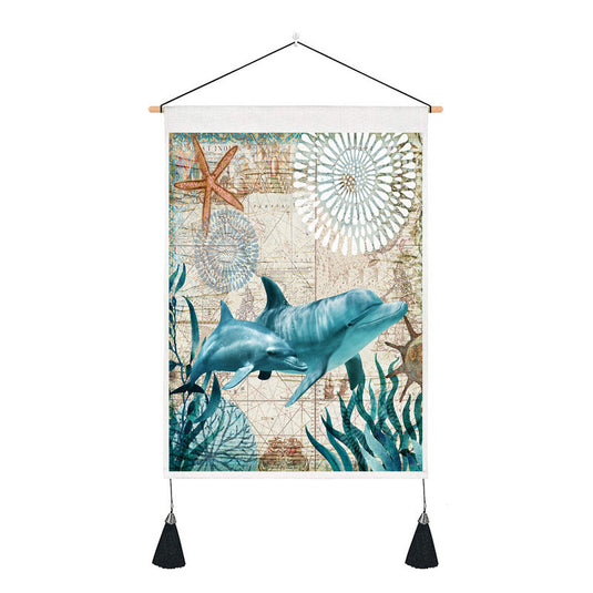 Sea Creature Tassel Tapestry Art Wall Decoration Background Hanging Cloth