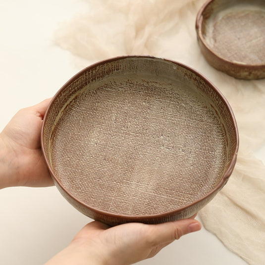 Retro Ceramic Deep Plates Creative Household Plate