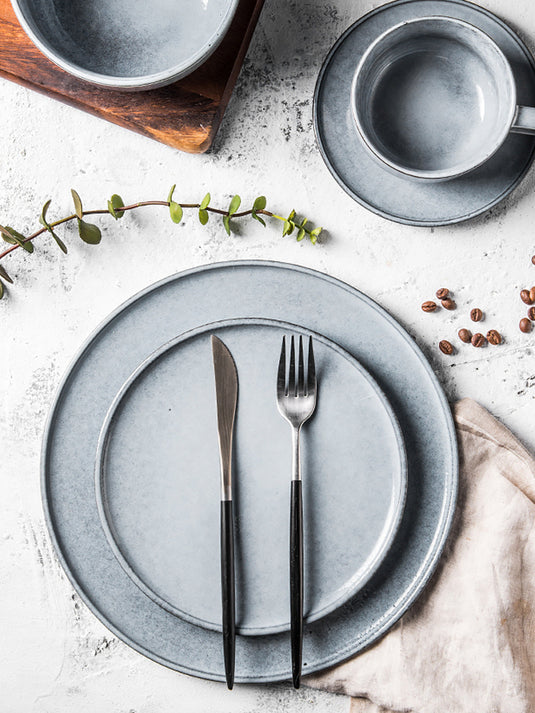 Retro Simple Household Ceramic Western Dinner Plate