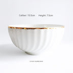 Golden Trim Bone China Western Cuisine Plate Household Dinner Plate Plate Dish Dishware Suit Combination Plate