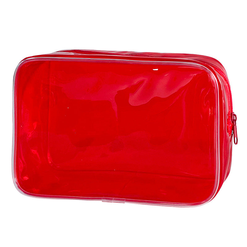 In Stock Solid Color Transparent Cosmetic Bag Large Capacity Convenient And Simple Storage Bag