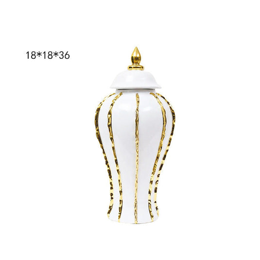 Vase en céramique galvanisé de luxe léger de style européen