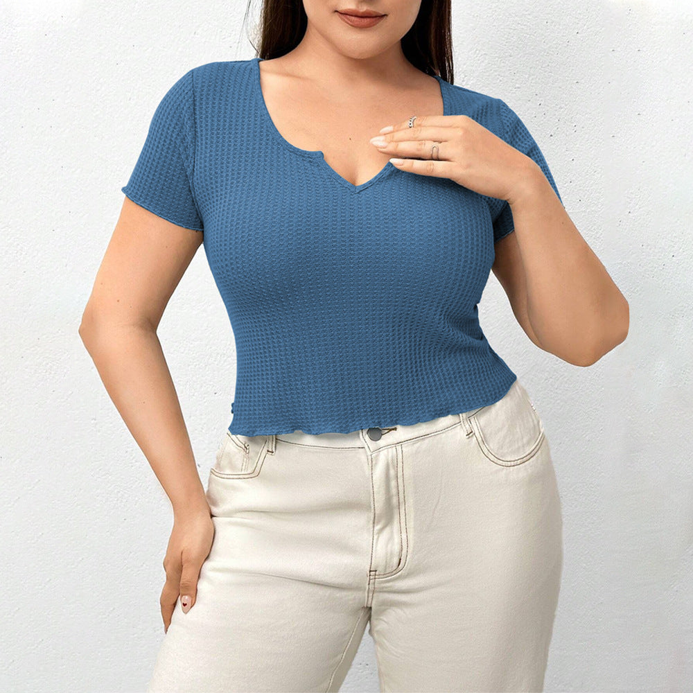 Breathable Slim Temperament Solid Color T-shirt Top