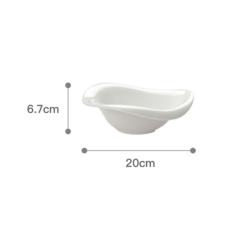 French Roll Edge Bowl New Bone China Shaped Dinner Plate