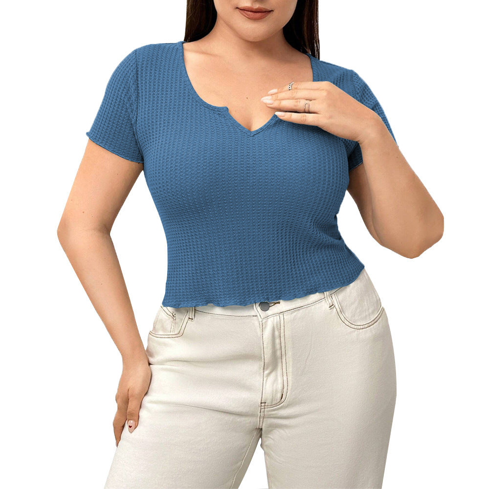 Breathable Slim Temperament Solid Color T-shirt Top