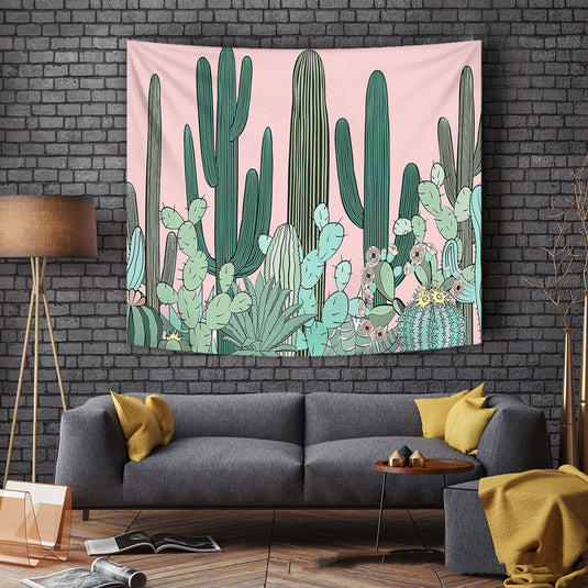 Tapestry Flower Cactus Wall Cloth INS Nordic Tapestry