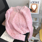 Cropped Sweater Coat Women's Knitted Cardigan