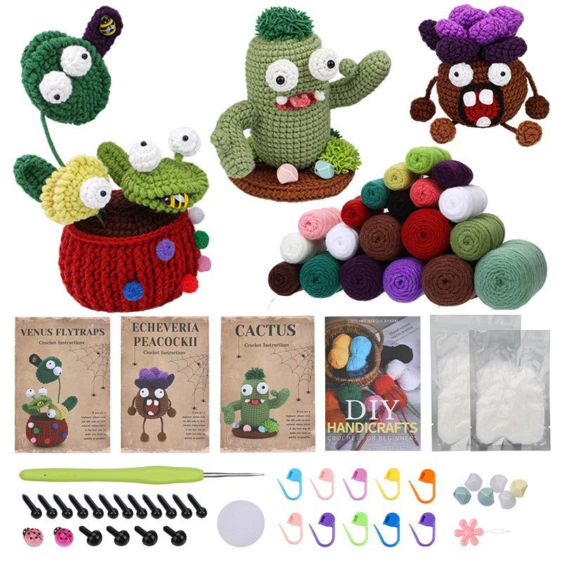 Funny Plant Series Handmade Diy Crochet Wool Material Package