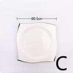 Steak Plate Creative Square European Bone China Tableware Set