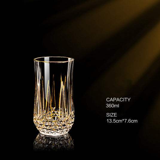French Imported Golden Luxury CDA Whiskey Glass European Crystal
