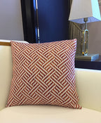 Orange Three Dimensional Square Geometry Pillow