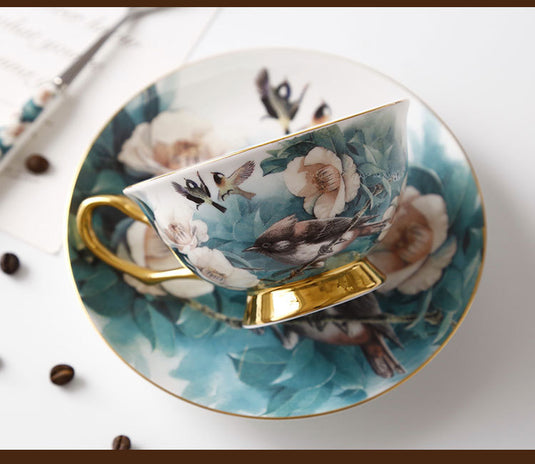 Small Exquisite Bone China Coffee Set Cup And Saucer Suit