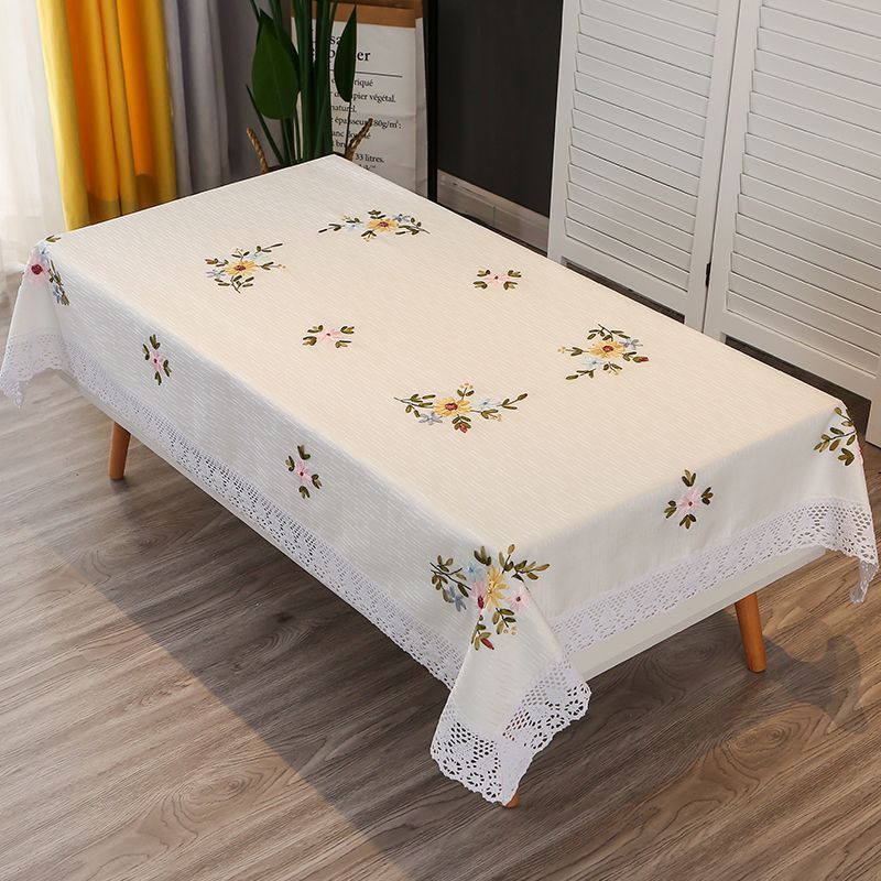 Hand Embroidered Coffee Table Rectangular Household Table Cloth