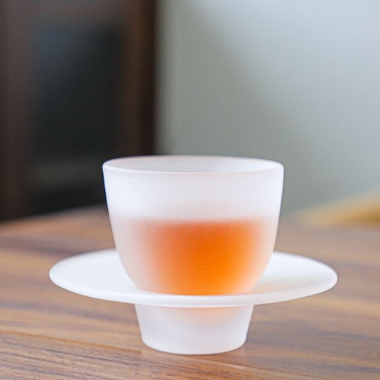 Japanese-style Atomized Glass Tea Cup Plate Combination