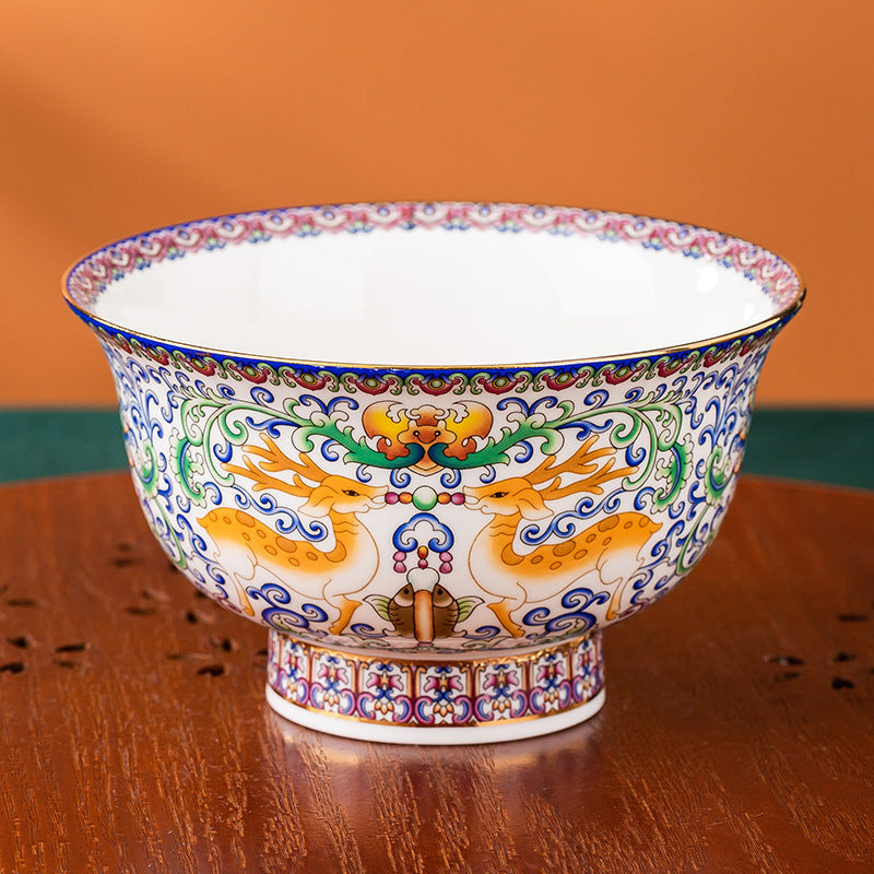 Elk Bone China National Pomegranate Bowl